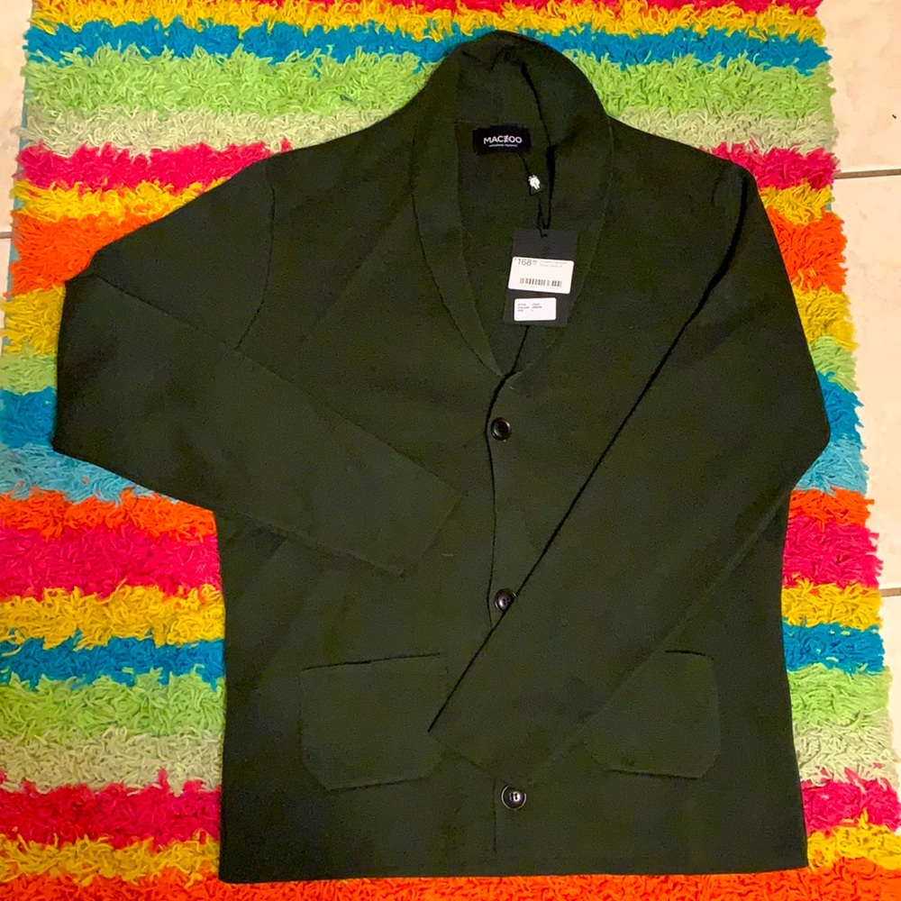 Maceoo dark green men’s sweater cardigan size 4 L Style 02426 Paris